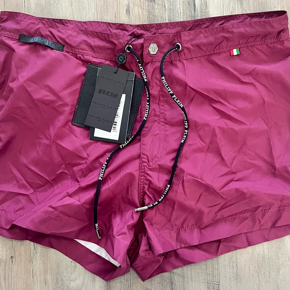 Philipp Plein Magenta Athletic Swim Shorts